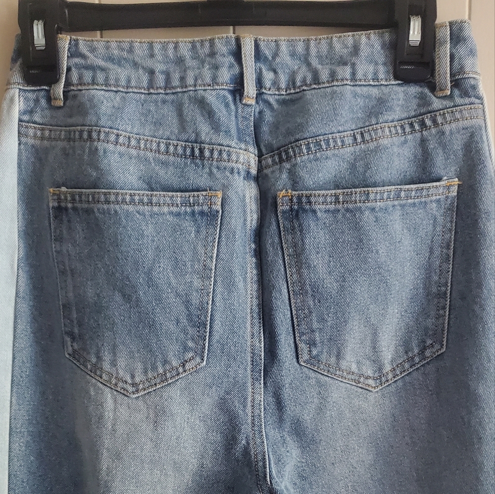 Papermoon new 2 tone wide leg high waist denim‎ jeans size medium - Picture 12 of 13